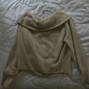 Beige off the shoulder sweater
